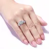 Anillos con piedras laterales reales de 2 quilates para mujer, banda de boda de plata de ley 925 sólida, accesorios de joyería femenina de lujo, regalo para niñas 230710