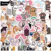 61 STKS Cartoon Kat Poot stickers katten Esthetische Vinyl Waterdichte Sticker Graffiti Kinderen Speelgoed Skateboard auto Motorfiets Fiets Sticker Decals Groothandel