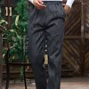 Pantalon Homme Décontracté Lâche Droit Travail Serveur Cuisine Coton Cargo Rayé