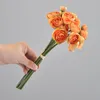 Decorative Flowers 6pcs Artificial Flower Bouquet Silk Tea Rose Lotus 26Cm Fake Plant Wedding Home Garden Christmas Party Decoration