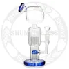 12 pollici Colore misto Recycler Vetro DAB Rig Narghilè Shisha Fumo per tabacco Bong Pipa ad acqua doppio braccio albero perc