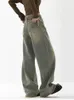 Женские джинсы y2k мода Хараджуку Широкая нога панк с высокой талией повседневные длинные брюки Джинсовая мешковая женская улица