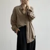 Damblusar LMQ Vit Blus Dam Långärmad Oversized formell skjorta Höstslagslag Dam Streetwear Japanska Casual Toppar