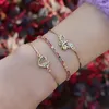 Link Bracelets Natural Stone Small Love Heart Bracelet Colorful Jewelry Tiny Butterfly For Women Girls Party Birthday Gift