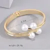 Bracelet mode or argent couleur manchette pour femmes Boho bijoux Vintage perle ouvert Bracelets filles bijoux 2023