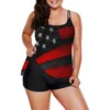 Costumi da bagno da donna Independence Day For American 4th Of July Print Strappy Back Tankini Set Costume da bagno a due pezzi Abbigliamento da spiaggia Push Swim Wear