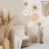 Lot de 7 figurines décoratives en paille rotin osier décoration murale à suspendre panier jonc de mer Boho rustique ferme maison chambre