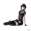 Action Toy Figures Pre-sale Genuine Figure 9CM Anime SPYFAMILY Yor Forger Princess Of Thorns Sexy Black Dress Sitting Model Dolls Toy Gift Collect