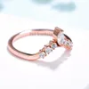 Avec pierres latérales Kuololit 585 Bague marquise en or rose 14 carats 10 carats pour femme Solitaire assorti V Band Mariage Fiançailles Couple 230710