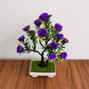 Decorative Flowers Simulated Plant Bonsai Rose Artificial Flower Fortune Tree Ornaments Wedding Decoration Home Po Props