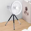 Ventiladores eléctricos Ventilador de camping portátil USB recargable 4000 mAh Lámpara de araña con gancho Ventilador de mesa Luz nocturna 10 M Control remoto Uso en el hogar al aire libre