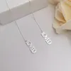 Hoop Huggie Customized Name Linear Threader Earrings Stainless Steel Personalized Antiallergy Jewelery For Women Gifts 230707