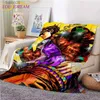 Coperte Anime giapponesi JoJo Bizarre Adventure Coperte di flanella Stampa Bambino Adulto Trapunta Getta Coperta Divano Viaggi Studente adolescente Coperta T230710