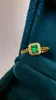 Cluster Rings JY Solid 18K Yellow Gold Nature Green Emerald 0.25ct For Women Birthday's Presents Fine Jewelry