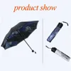 Paraguas plegable a prueba de viento paraguas Van Gogh pintura al óleo paraguas de sol paraguas femenino paraguas de protección solar al aire libre