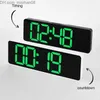 Wall Clocks 13 inch large LED digital display wall clock home decoration remote control temperature time date week power off memory timer Z230711