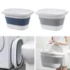 Storage Baskets Lavadora Portable Plastic Folding Laundry Basket Dirty Clothes Washing Bucket Container with Handle Sorter 230710