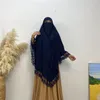 Ethnische Kleidung für Frauen, muslimische Spitze, Khimar, Abaya, langer Hijab, Jilbab, Burka, Kopftuch, islamisches Gebetskleidungsstück, Überkopf-Turban, Tücher, Tücher