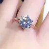 サイドストーン付き IOGOU D リング 3ct ダイヤモンド エンゲージメント ソリティア 女性用 2ct 証明書付き 14K ローズ ゴールド 230707