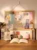 Clipboards MINKYS Kawaii Soft Wooden Letter Message Board Decorative Postcard Po Wall Cork Memo Paper Background Stationery 230707