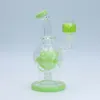 7 Zoll 14 mm grünes Glas Bong Turbine Disc Wasserpfeife Pfeife Shisha Dab Rig mit Schüssel