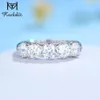 With Side Stones Kuololit 1 5CT 585 14K 10K White Gold Rings for Women Round OEC Brilliant Solitaire Full Wedding Luxury Band 230710