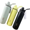 LL Water Bottle Vacuum Yoga Fitness Bottles Simple Pure Color Straws Stainless Steel Insulated Tumbler Mug Cups with Lid Thermal I9653269