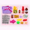 Kitchens Play Food Mini Simulated Supermarket Checkout Counter Role play Cashier Cash Register Set Kids Pretend Play Early Educational Toys 230710