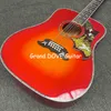 Custom 12 Strings Flamed Maple Neck Back Side Dove GB Style Acoustic Guitar in Red Finishing Color