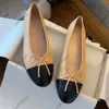 Women's ballet flats bow designer flat single shoes fashion ladies classic design home office resort top design shoe