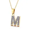 Pendentif Colliers Étincelant Strass Initial A-Z Lettre Collier Pour Femmes Alphabet En Acier Inoxydable Ras Du Cou Chaînes Bijoux Cadeau D'anniversaire