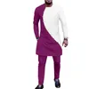 Abbigliamento etnico Party African 2 pezzi Set per uomo Dashiki Camicie monopetto e pantaloni Completi Completi Tuta tribale