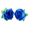 Decorative Flowers 50 Artificial Roses 3 Cm Tall Wedding Decoration Navy Blue & 50x Yellow Fabric Silk Rose Flower Heads