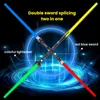 LED Light Sticks Laser Lightsaber Boy Gril Toys Cosplay Toy Retractable Sound Light 2in1 7color Laser Sword Toy With Connector For Kids Xmas Gift 230710