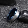 Wedding Rings Tigrade Tungsten Carbide Men's Wedding ring 8mm Rose GoldBlueBlack Silver Brushed Color Joyas Para Hombre Shoulder Strap Z230711