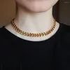 Chaînes Punk Miami cubain lien chaîne Chokers longs colliers 5/9mm couleur or acier inoxydable col épais pour hommes femmes bijoux