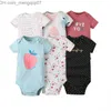 Dompers 2023 Unisex 6 Piece Baby Girl Одежда хлопок новорожденный кожа для кожи Baby Boy Jumpsuit Cartoond Print Girl Baby Olde Ropa Bebe 6-24M Z230711