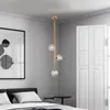 Kinkiety Nordic LED szklana lampa Multihead ciemnozielona kula lampki nocne wystrój salonu żyrandol sypialnia alejek oprawy oświetleniowe