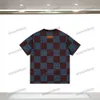 xinxinbuy Hommes designer Tee t-shirt 23ss Paris plaid imprimé manches courtes coton femmes blanc noir bleu XS-2XL