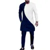 Vêtements ethniques fête africaine 2 pièces ensemble pour hommes Dashiki simple poitrine chemises et pantalons ensembles tenues costume Tribal survêtement