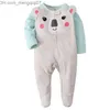 Rompertjes Pasgeboren baby Jongenskleding Cartoon Unisex Lange mouw Lange mouw Lange mouw Pasgeboren baby Meisjes Wol Eendelig jumpsuit Winter Pyjama Rits Z230710