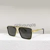 Occhiali da sole Evidence Metal Square Occhiali da sole Black Gold / Dark Grey Uomo Occhiali Shades Occhiali da sole UV400 Eyewear with Box x0710