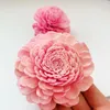 Flores decorativas Simulação de crisântemo sem coração Lascas de madeira artesanais Branco Rosa Amarelo Vermelho Decoração de casamento em casa com cerca de 5 cm de diâmetro