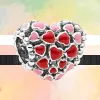 925 Silver Fit Pandora Charm 925 Bracelet Fashion Shining Red Love Series Mum Charms Set for Pandora Charms Jewelry 925 Charm Beads Accessories