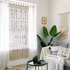 Cortina Bohemian Macrame Cortinas Boho Tecidos Pendurados na Parede Decoração de Janela para Porta de Casamento Pano de Fundo Sala de Estar