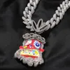 Hip Hop TopBling Rap Colorful Enamel Pendant Necklace Jewelry Cool Men Gift Full Zircon