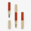 Fountain Pens Mini Pocket Wood Pen Metal Business Office 05mm Portable Ink Supplies School Writing Gift Stationery 230707