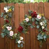 Decorative Flowers 2m Artificial Silk Eucalyptus Garland With Fake Sunset Dahlia Vines For Wedding Party Home Table Arch Decor