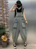 Womens Jeans Summer Holes Denim Overalls Women Fashion Loose Ripped Ladies Casual Vintage Harem Pants Classic Jumpsuits Trousers