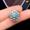 Cluster Rings KJJEAXCMY Boutique Jewelry 925 Sterling Silver Natural Apatite Gemstone Girl Ring Luxury Geometric Pattern Support Detection